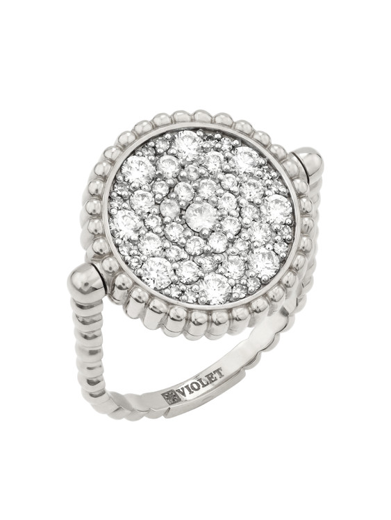 Кольцо из белого золота 585 пробы c бриллиантами