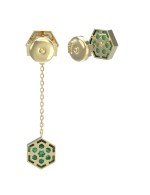 Серьги из лимонного золота c малахитом и перламутром