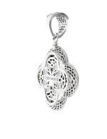 Подвеска из белого золота c эмалью и перламутром