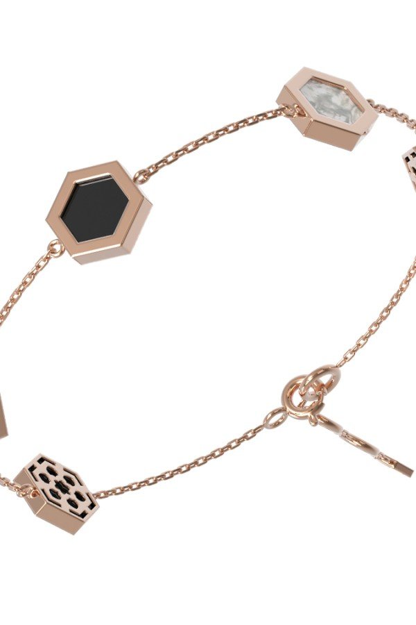 Браслет из золота c ониксом и перламутром