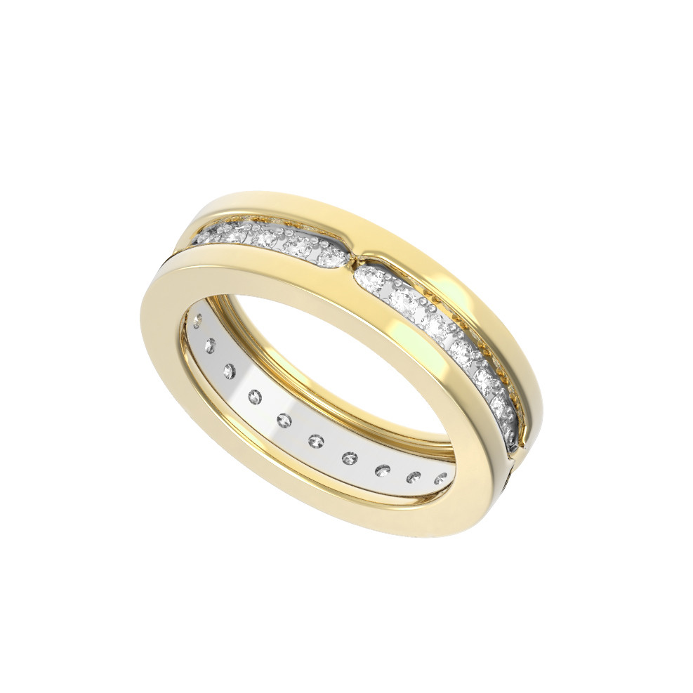 Кольцо из лимонного золота 585 пробы c бриллиантами