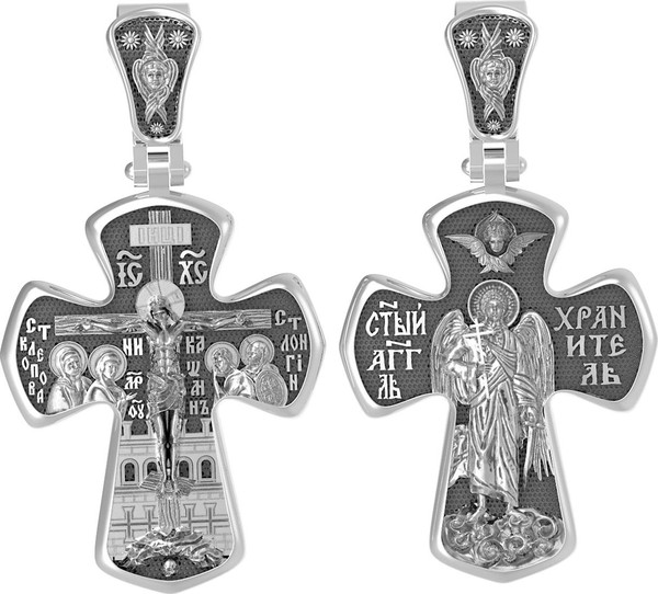 Крест из белого золота 585 пробы