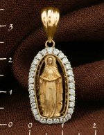 Образок из лимонного золота c бриллиантами