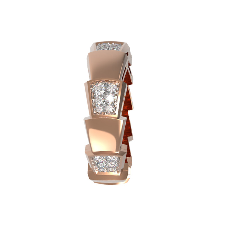 Кольцо из красного золота 585 пробы c бриллиантами