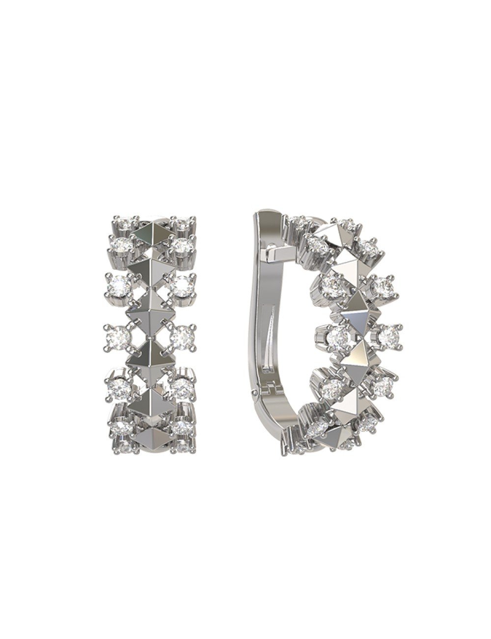 Серьги из белого золота c бриллиантами