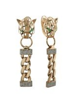 Серьги из золота c бриллиантами и изумрудом