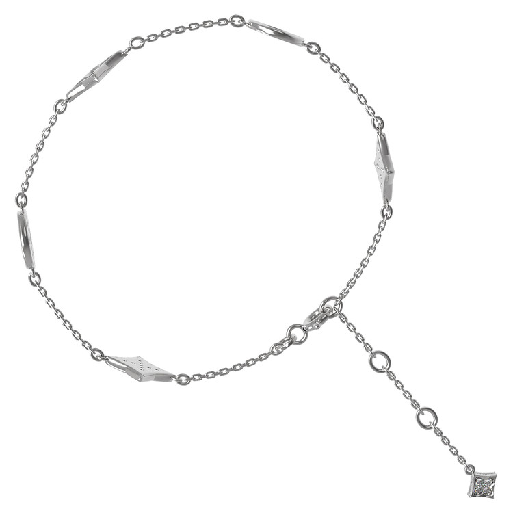 Браслет из белого золота 585 пробы c бриллиантами