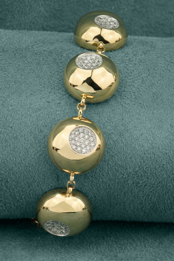 Браслет из лимонного золота 585 пробы c бриллиантами