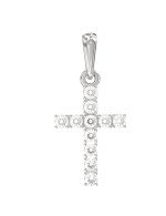 Крест из белого золота c бриллиантами