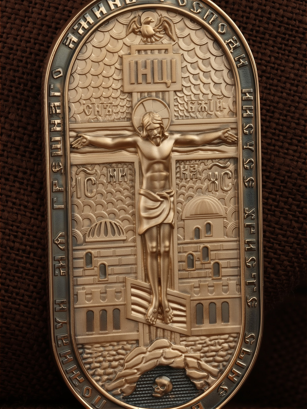 Нательная икона из красного золота 585 пробы