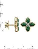 Серьги из лимонного золота c бриллиантами и малахитом