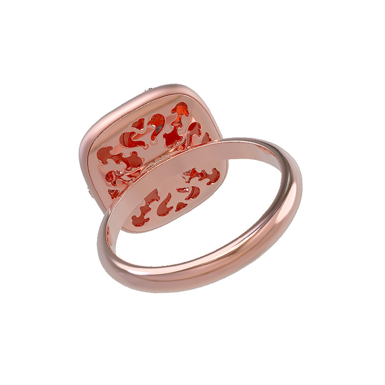 Кольцо из розового золота 585 пробы c бриллиантами и перламутром