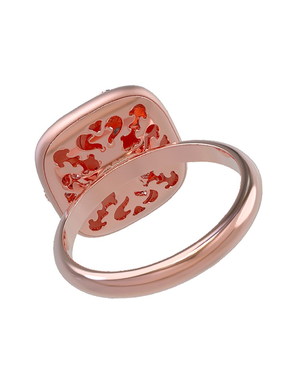 Кольцо из розового золота c бриллиантами и перламутром