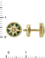 Серьги из лимонного золота c бриллиантами и малахитом