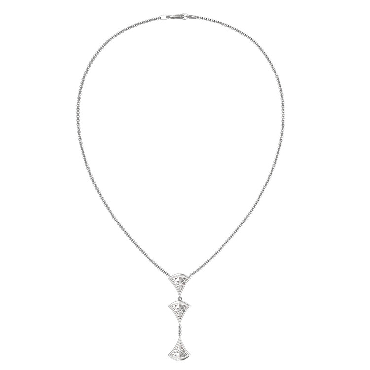 Колье из белого золота 585 пробы c бриллиантами