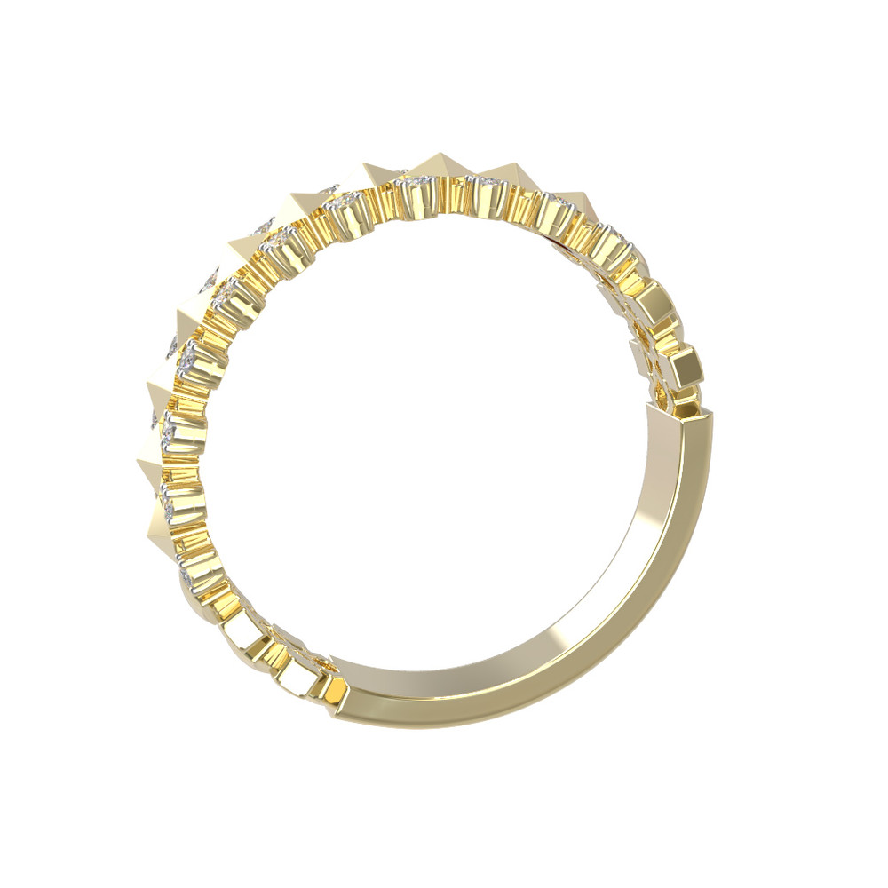 Кольцо из лимонного золота 585 пробы c бриллиантами