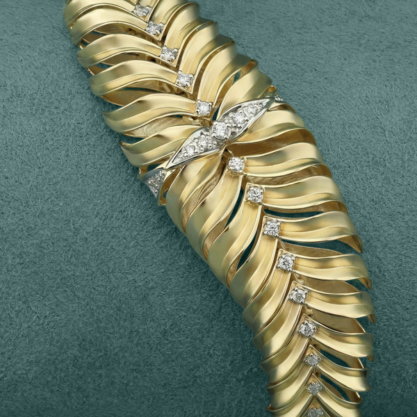 Браслет из лимонного золота 585 пробы c бриллиантами