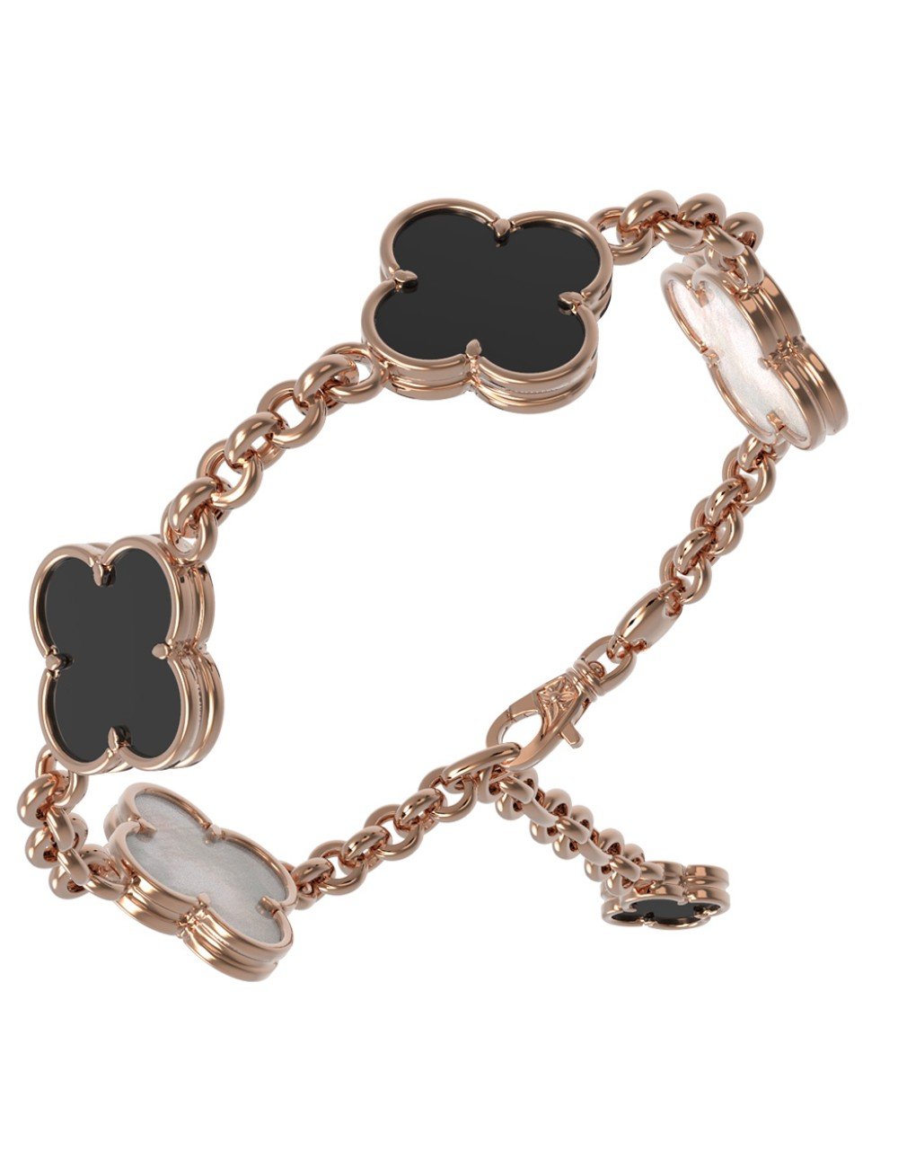 Браслет из золота c ониксом и перламутром