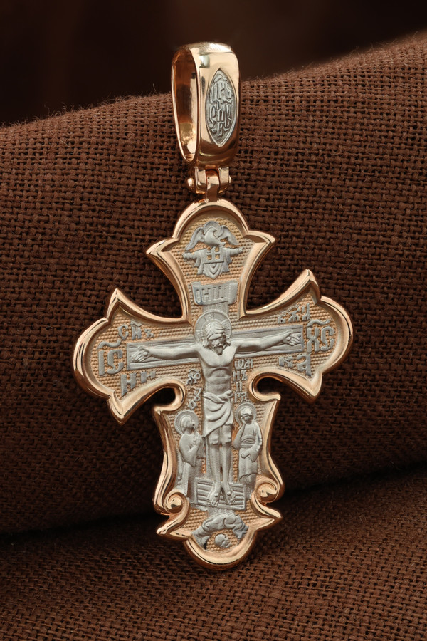 Крест из красного золота 585 пробы