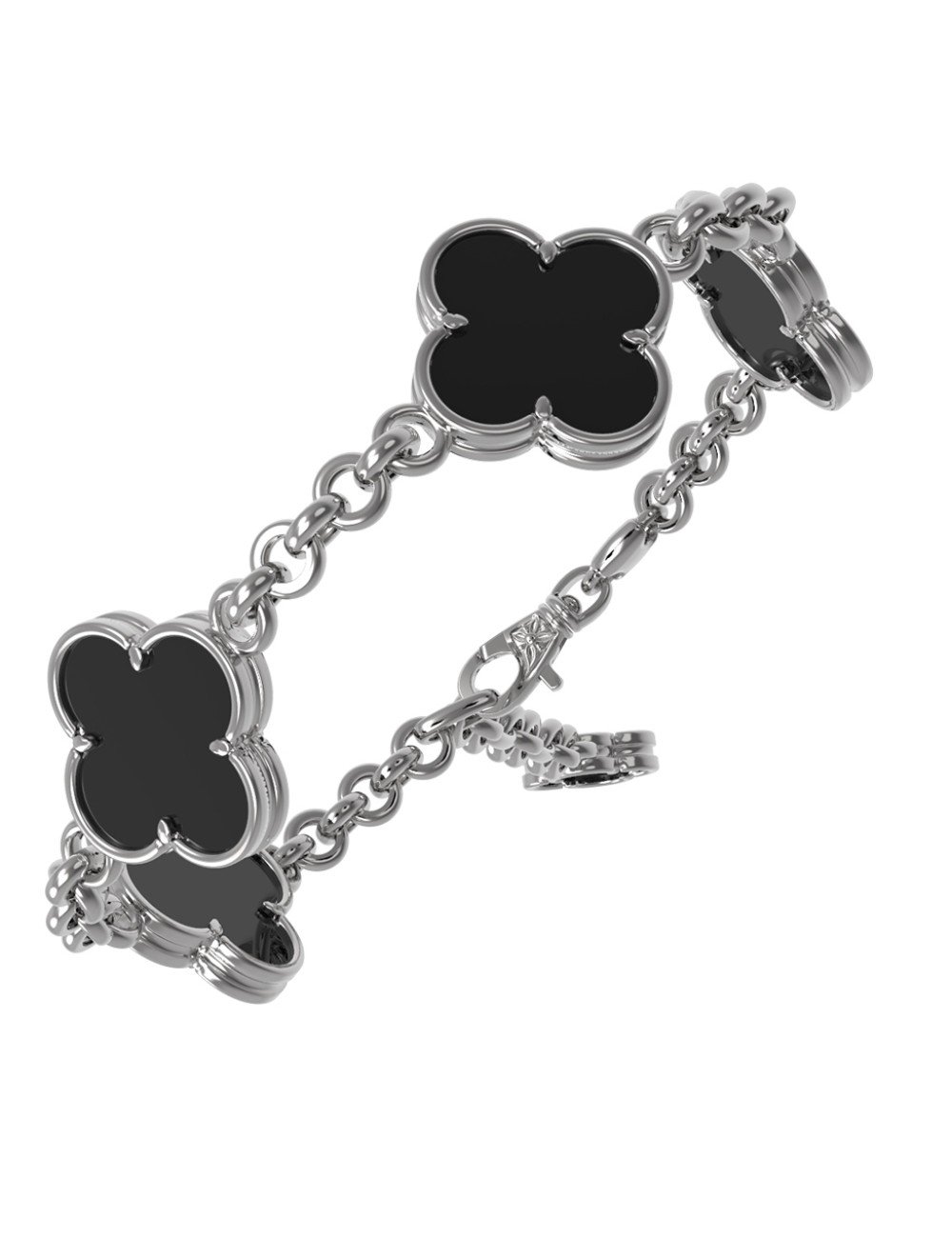 Браслет из белого золота c ониксом