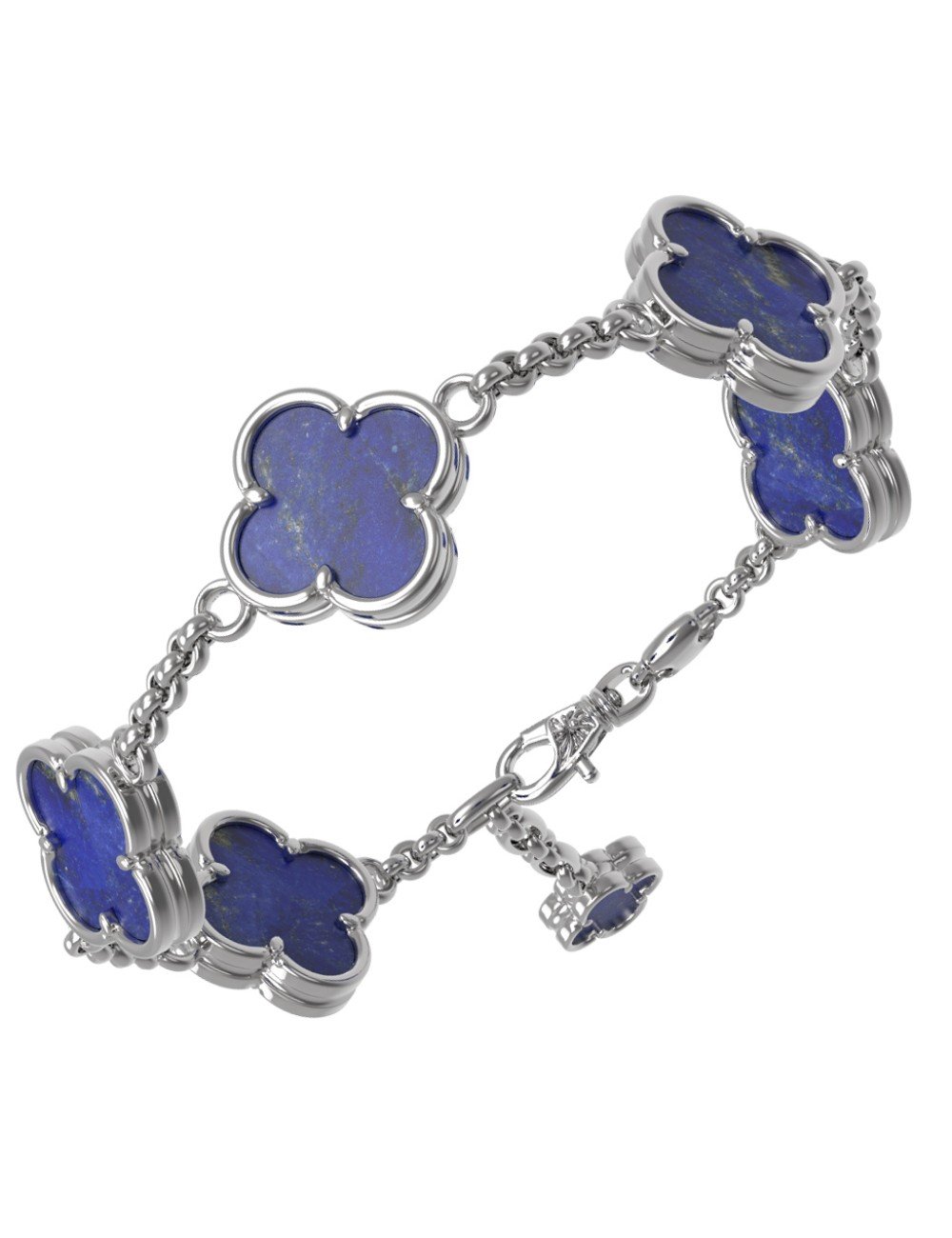 Браслет из белого золота c лазуритом