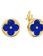 Серьги из лимонного золота c лазуритом