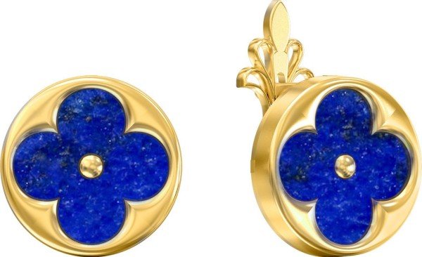 Серьги из лимонного золота c лазуритом