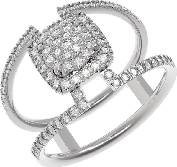 Кольцо из белого золота c бриллиантами