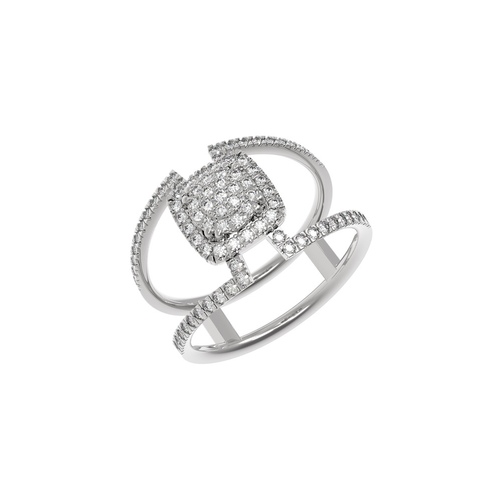 Кольцо из белого золота 585 пробы c бриллиантами