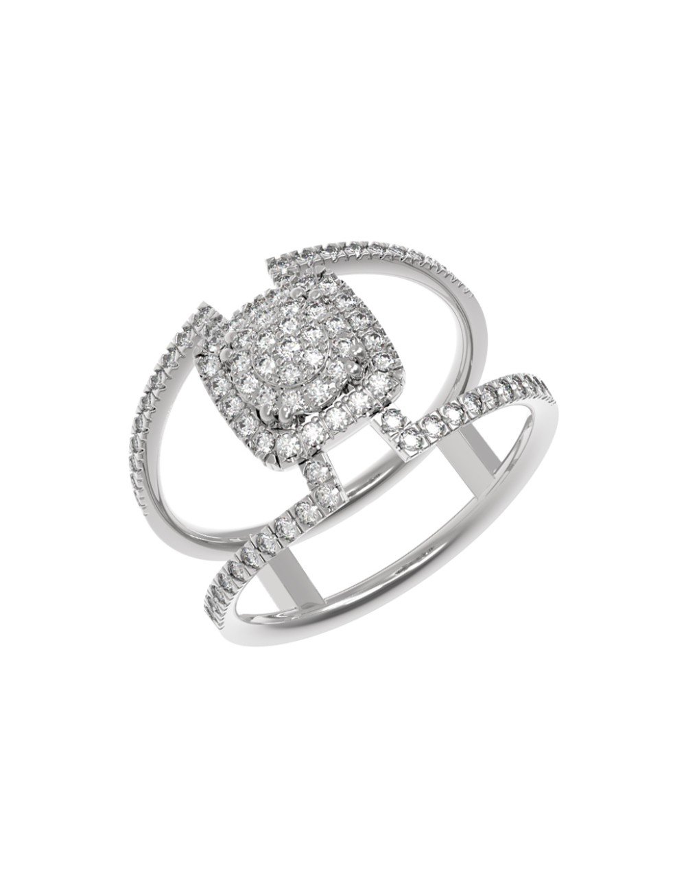 Кольцо из белого золота c бриллиантами