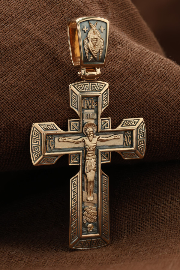 Крест из красного золота 585 пробы