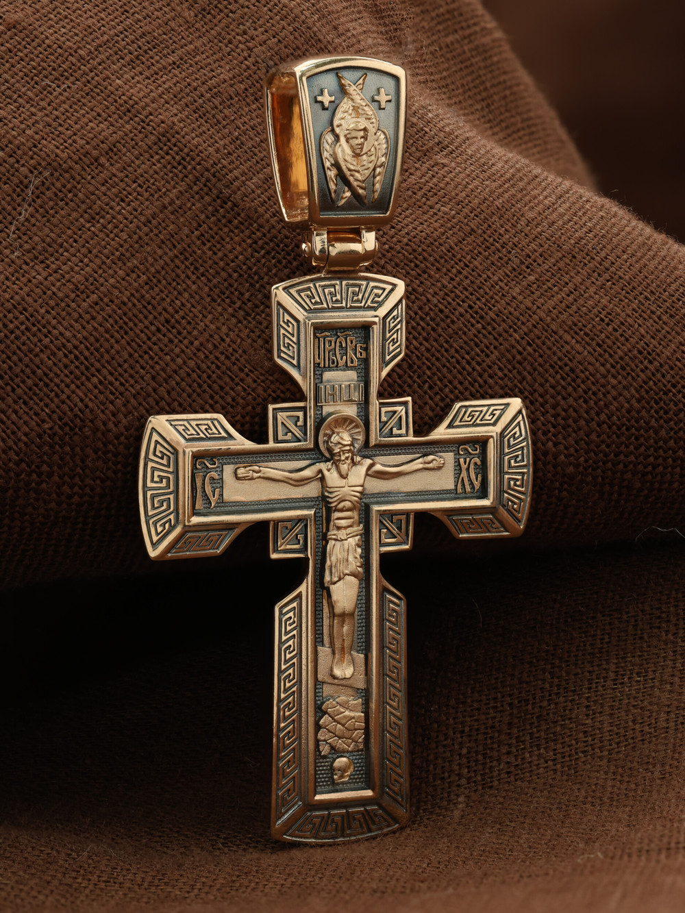 Крест из красного золота 585 пробы