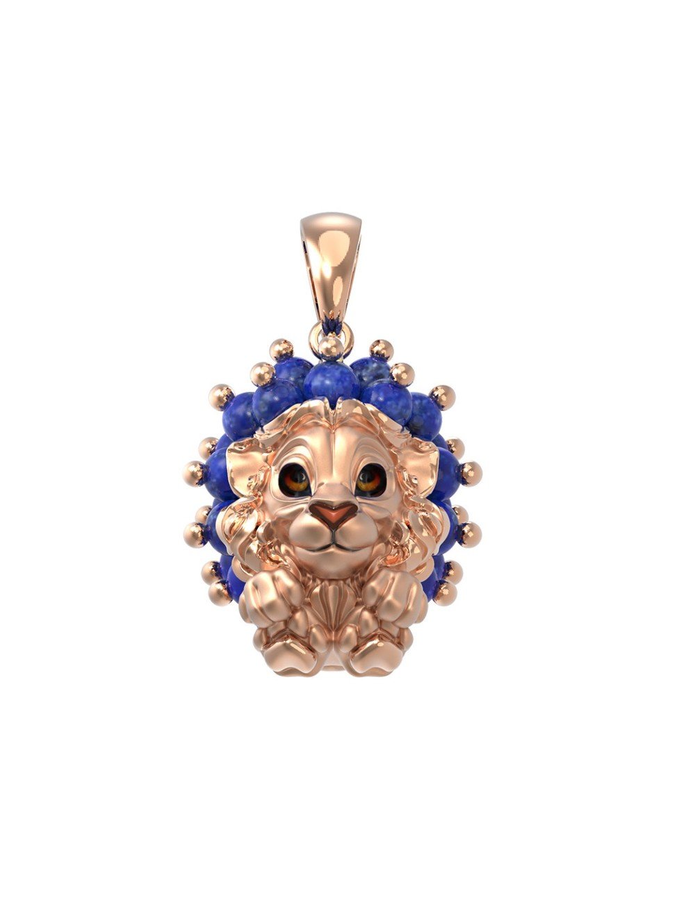 Подвеска из золота c эмалью и лазуритом