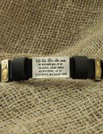 Браслет из серебра и золота c кожаным шнурком