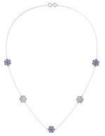 Колье из белого золота c лазуритом и перламутром