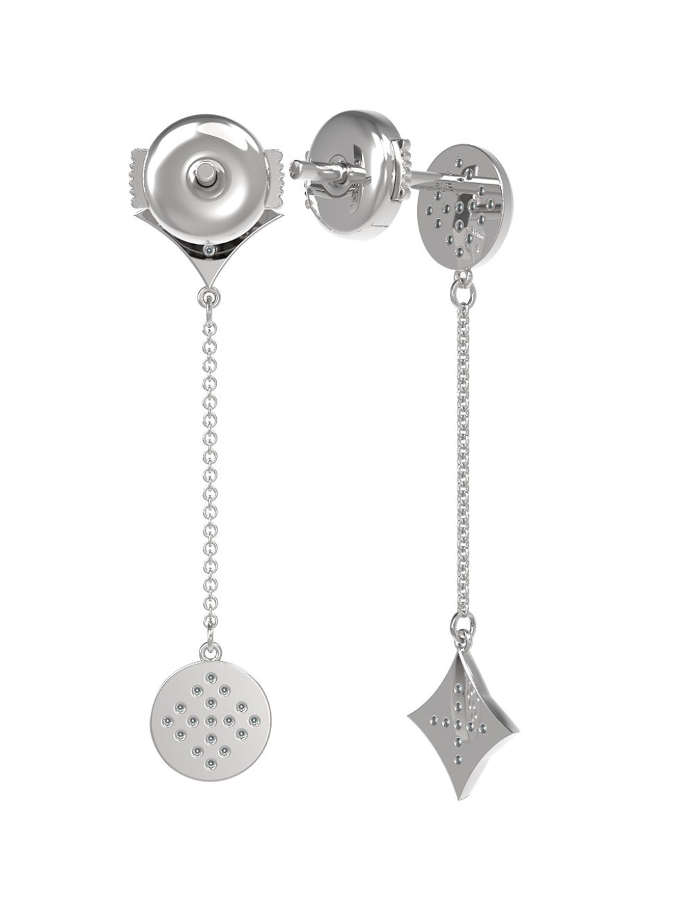 Серьги из белого золота c бриллиантами