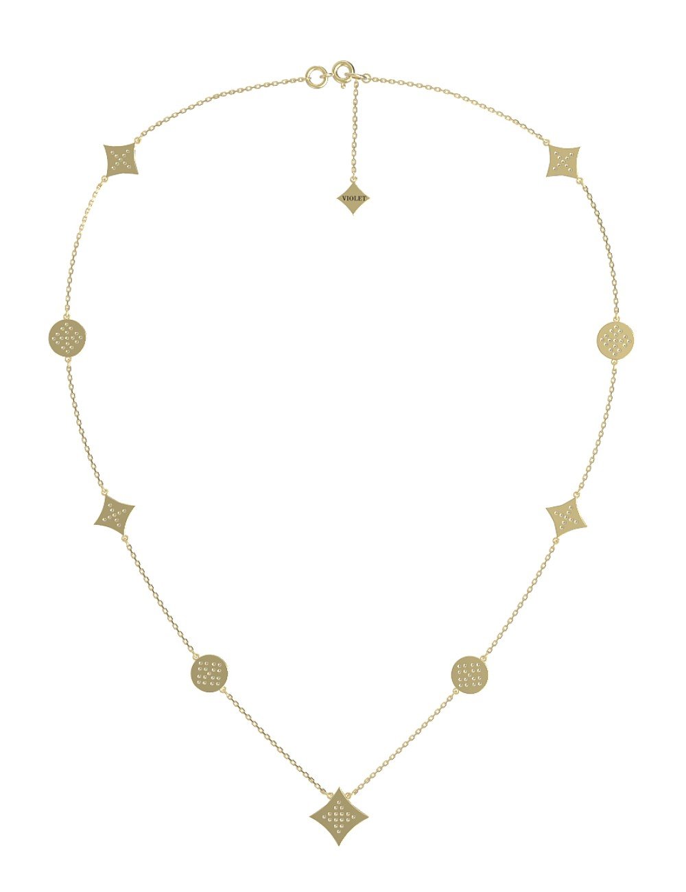 Колье из лимонного золота c бриллиантами