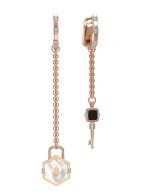 Серьги из золота c ониксом и перламутром