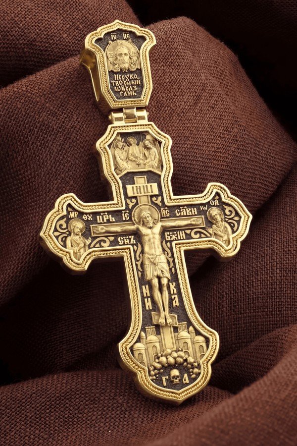 Крест из лимонного золота