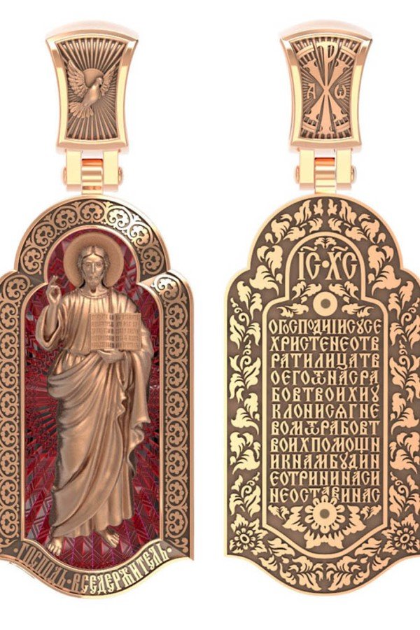 Образок из золота c эмалью