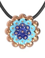 Подвеска из золота c бирюзой и лазуритом