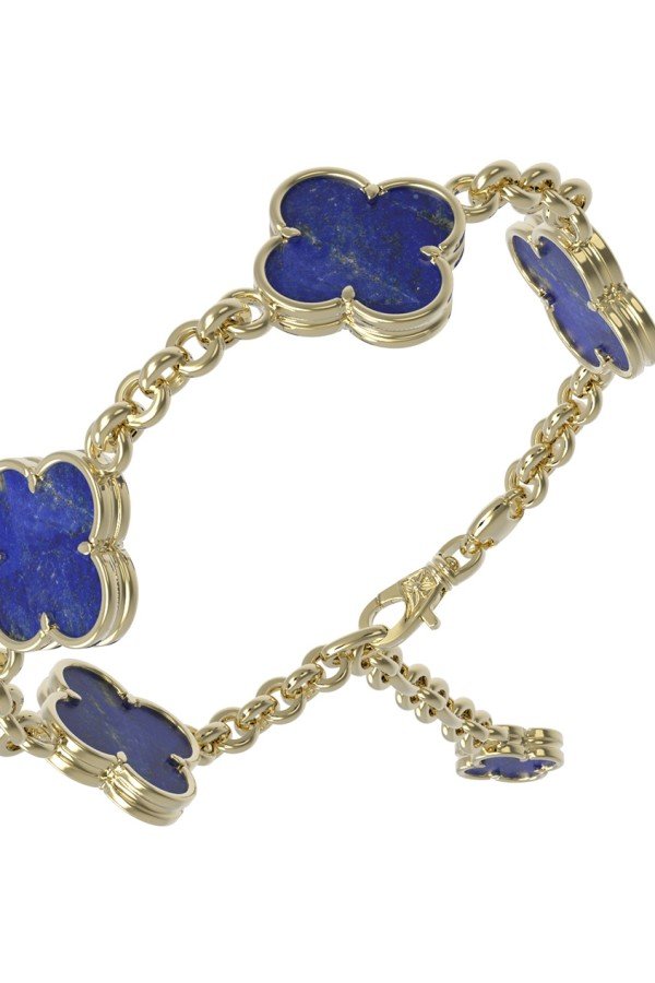 Браслет из лимонного золота c лазуритом