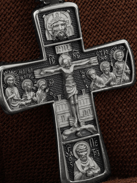 Крест из белого золота 585 пробы