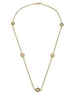 Колье из лимонного золота c бриллиантами, лазуритом и перламутром