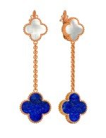 Серьги из золота c лазуритом и перламутром