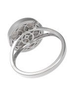 Кольцо из белого золота c бриллиантами и перламутром