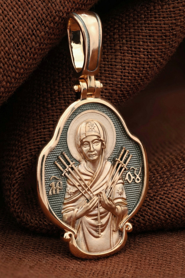Нательная икона из красного золота 585 пробы