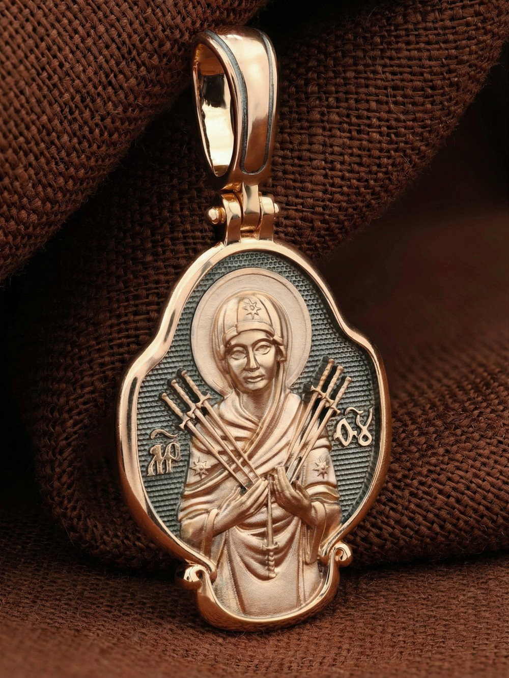 Нательная икона из красного золота 585 пробы