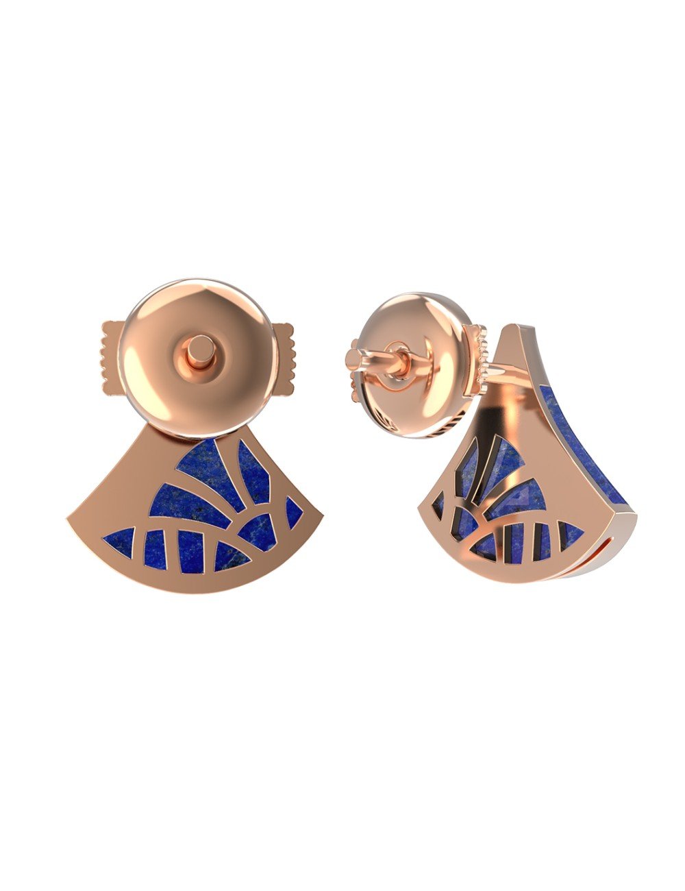 Серьги из золота c бриллиантами и лазуритом