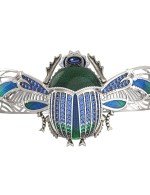 Браслет из белого золота c эмалью, фианитом, сапфиром и эмалью